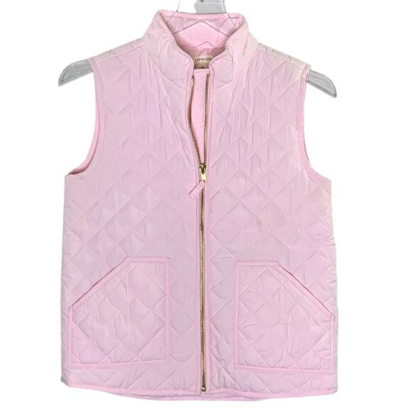 Crewcuts 12 Girls Quilted Puffer Vest Soft Pink Poly Zip Closure Lined - Picture 1 of 9